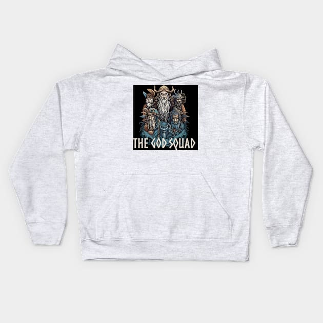 The God Squad Norse Mythology Asgardians Kids Hoodie by Grassroots Green